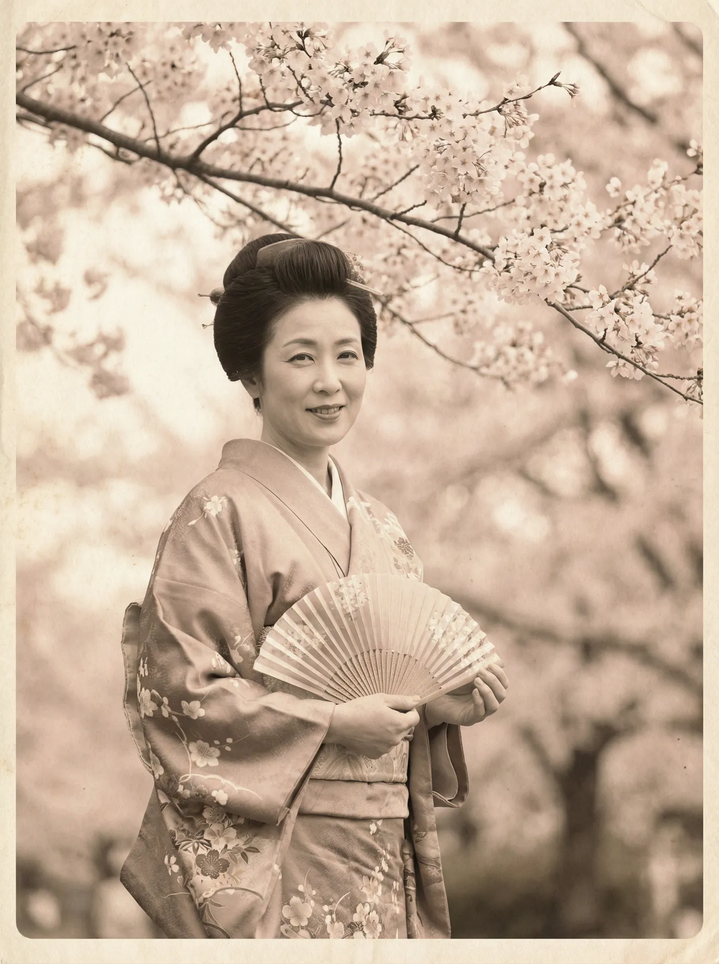 一位持扇的优雅 八戒八戒手机在线观看 在樱花树下的复古写真